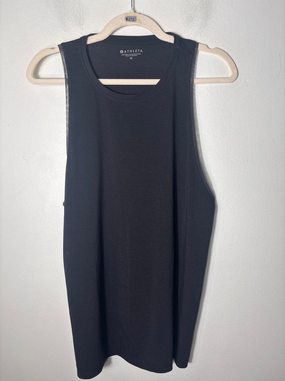 Athleta Black Athletic Tank with Large Arm Holes Sz M